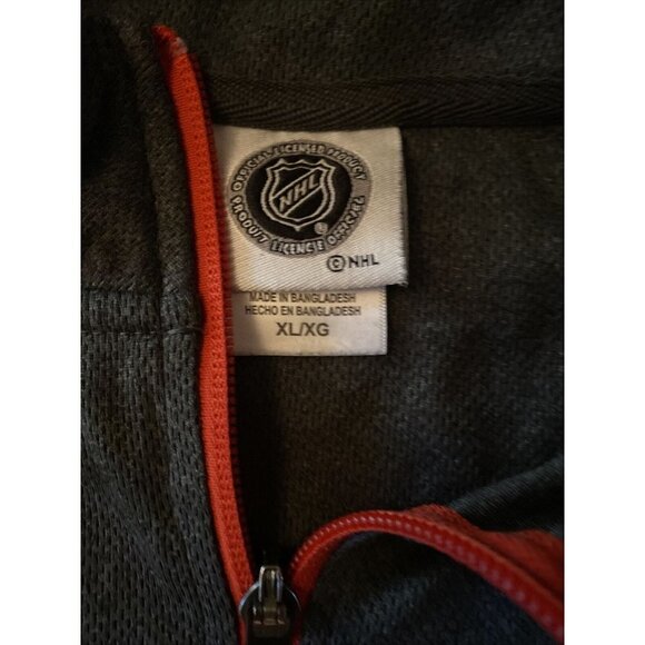 Chicago Blackhawks NHL Logo 1/4 Zip Pullover Shirt Gray Mens Size XL Extra Large - Picture 4 of 8